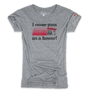 “I never pass on a bower” Mitten state euchre t-shirt, size medium graphic tee